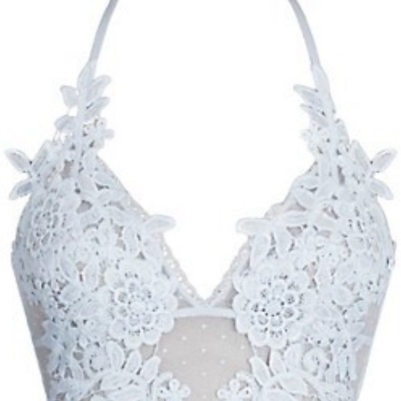 In Bloom Magnolia Floral Lace Haler Spring Summer Teddy Pale Blue  S New w Tags - Picture 3 of 3